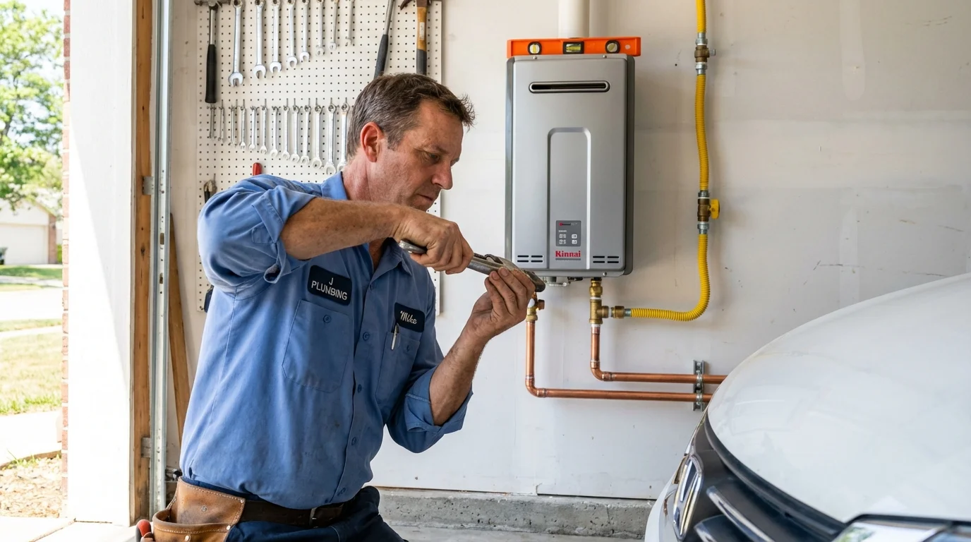 Tankless water heater installation by a Johns Plumbing LLC plumber in Scottsbluff